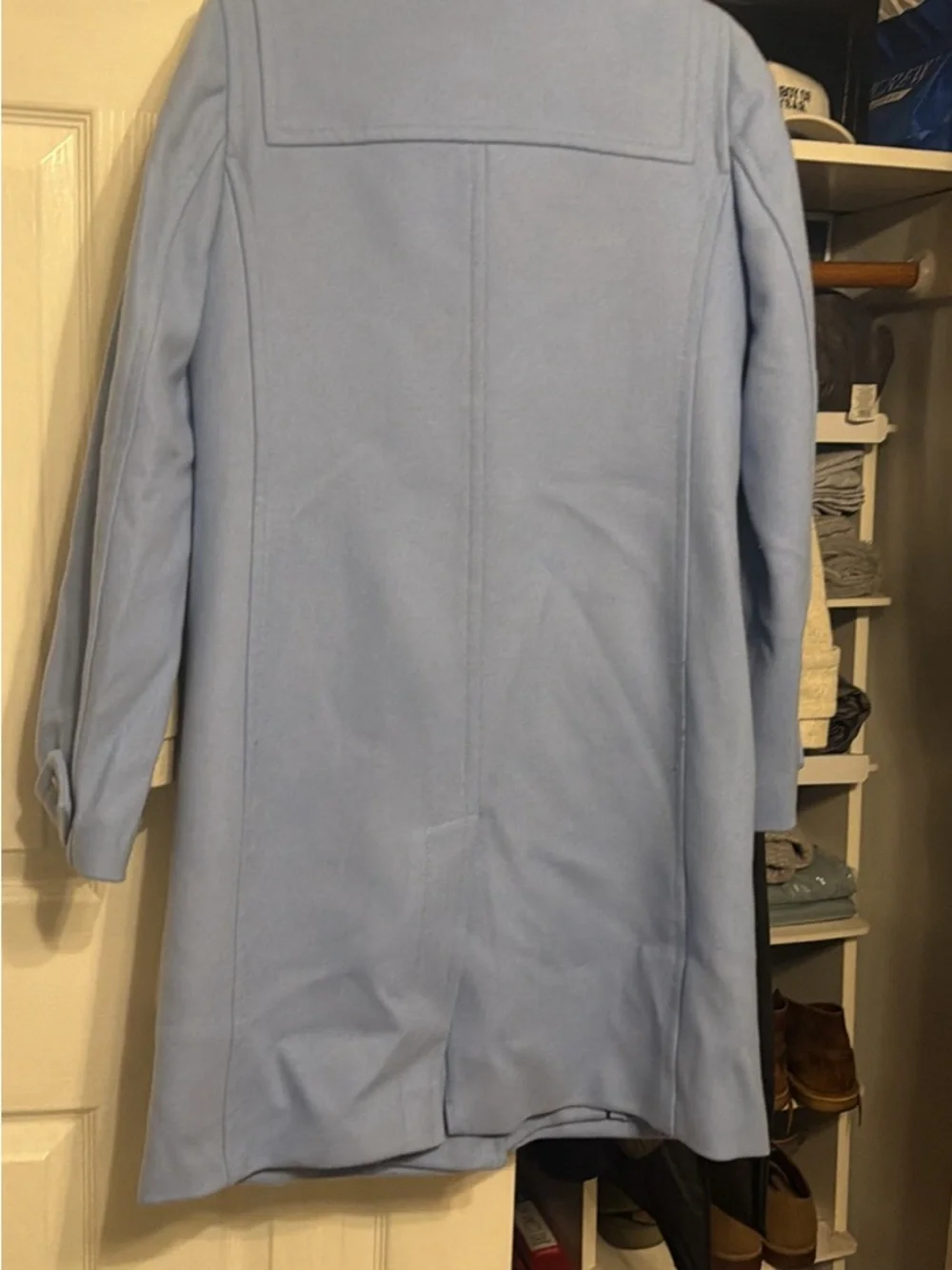 J. Crew Light Blue Toggle Peacoat with Leather Trim - Picture 5 of 5